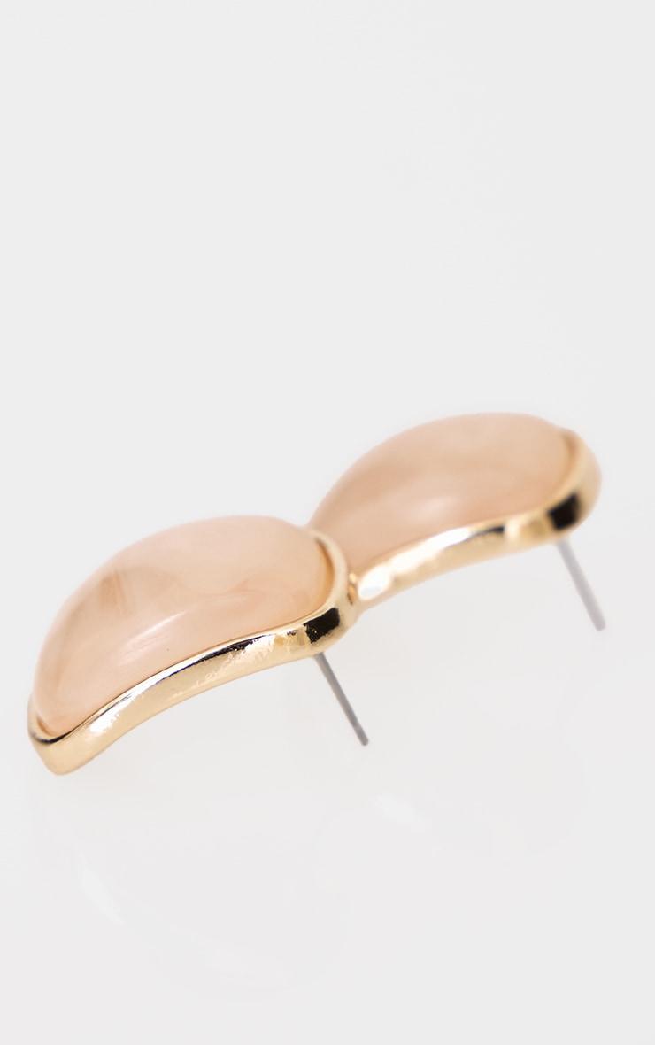 Cream Set Square Chunky Stud Earrings Product Image