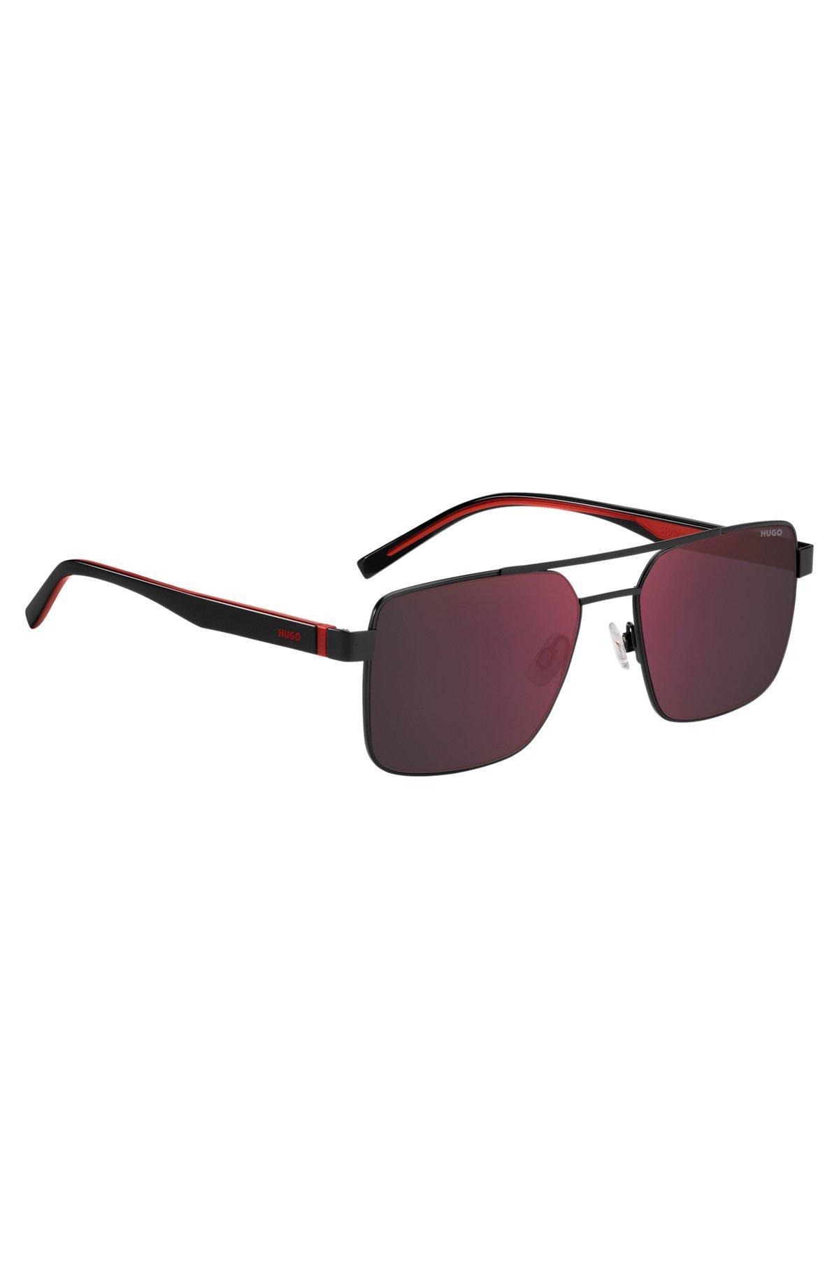 HUGO - Double-bridge sunglasses in black and red Product Image