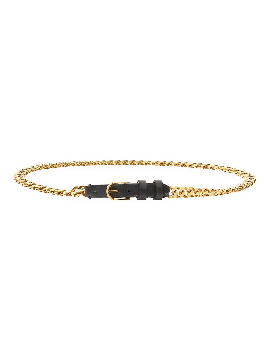 Womens Nicolette Leather & Curb Chain Belt Product Image