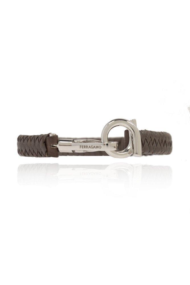 FERRAGAMO Gancini Plaque Bracelet In Brown Product Image