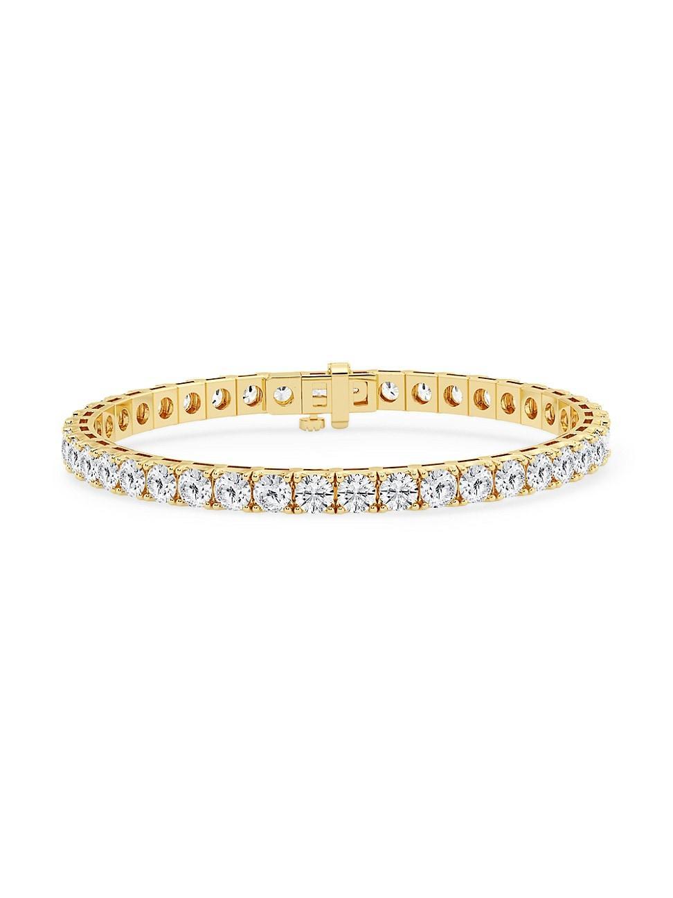 Womens 14K Yellow Gold & Round Lab-Grown Diamond 4-Prong Tennis Bracelet/5.00-20.00 TCW Product Image