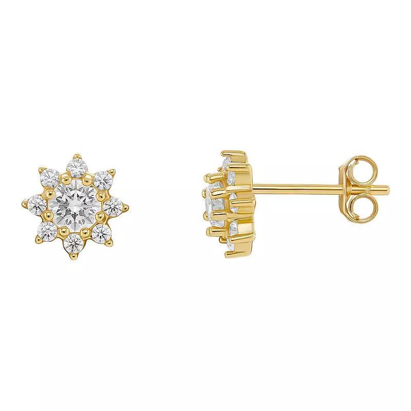 PRIMROSE Birthstone Cubic Zirconia Flower Stud Earrings, Womens, Gold Tone Apr Product Image