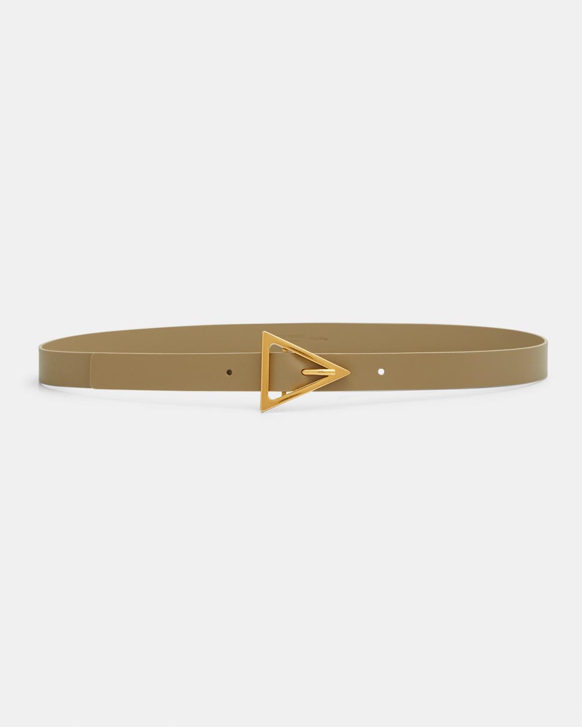 Womens Triangle-Buckle Leather Belt Product Image