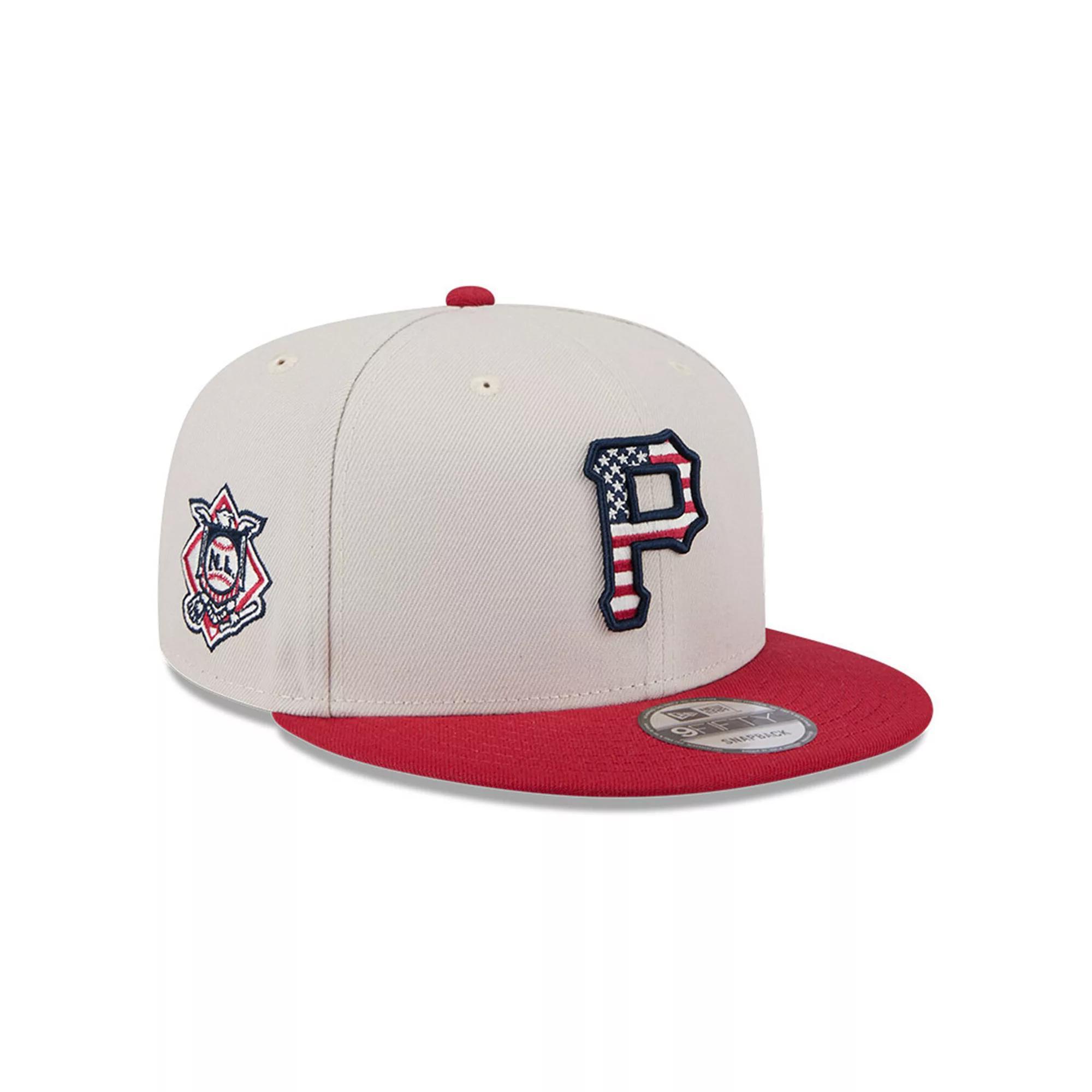 Men's New Era  Khaki/Red Pittsburgh Pirates 2024 Fourth of July 9FIFTY Snapback Hat, Beig K Product Image