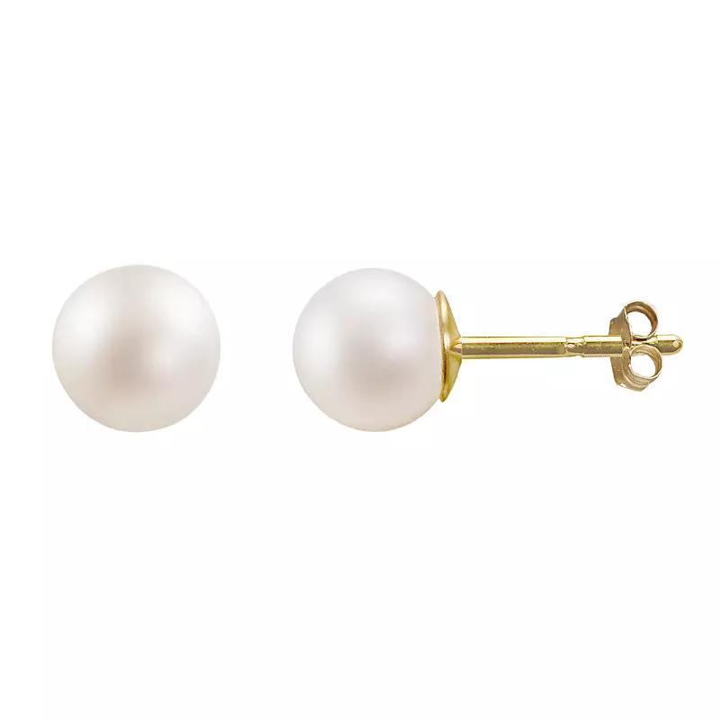 PearLustre by Imperial 10k Gold 8-mm Freshwater Cultured Pearl Stud Earrings, Womens Product Image