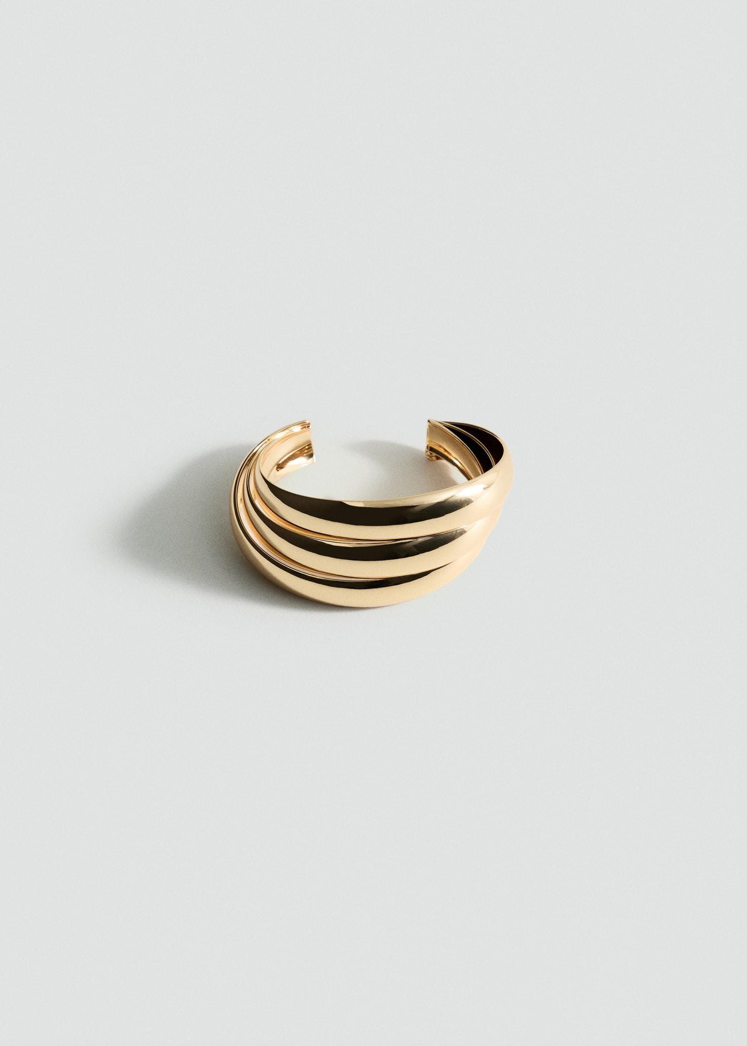 Rigid bracelet with relief - Women | MANGO USA Product Image