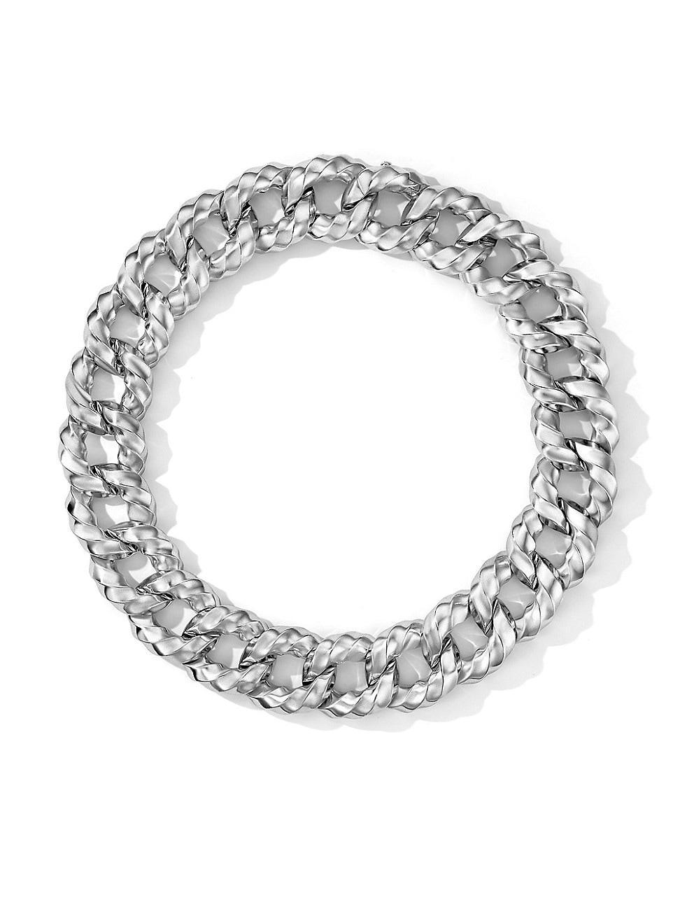 David Yurman Cable Edge Curb Chain Necklace in Recycled Sterling Silver, 16 Product Image