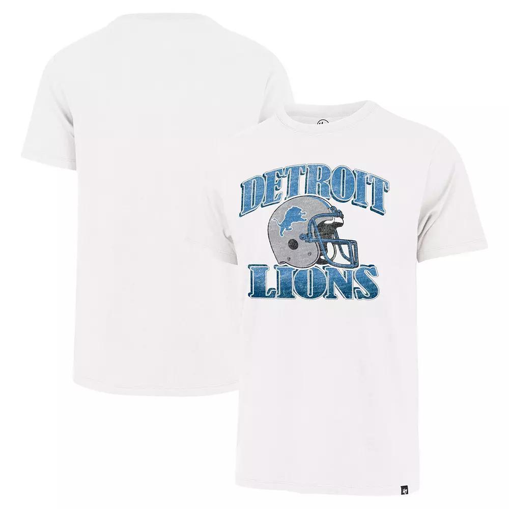 Men's '47 White Detroit Lions Overrun Franklin Throwback Logo T-Shirt, Size: Medium Product Image