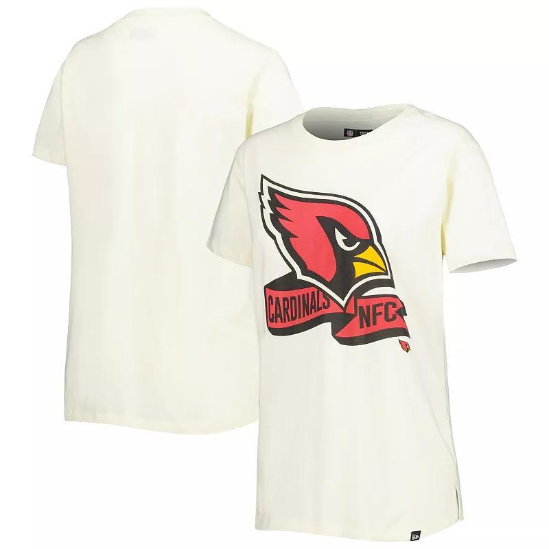 Women's New Era Cream Arizona Cardinals Chrome Sideline T-Shirt, Size: Large, Beige Product Image