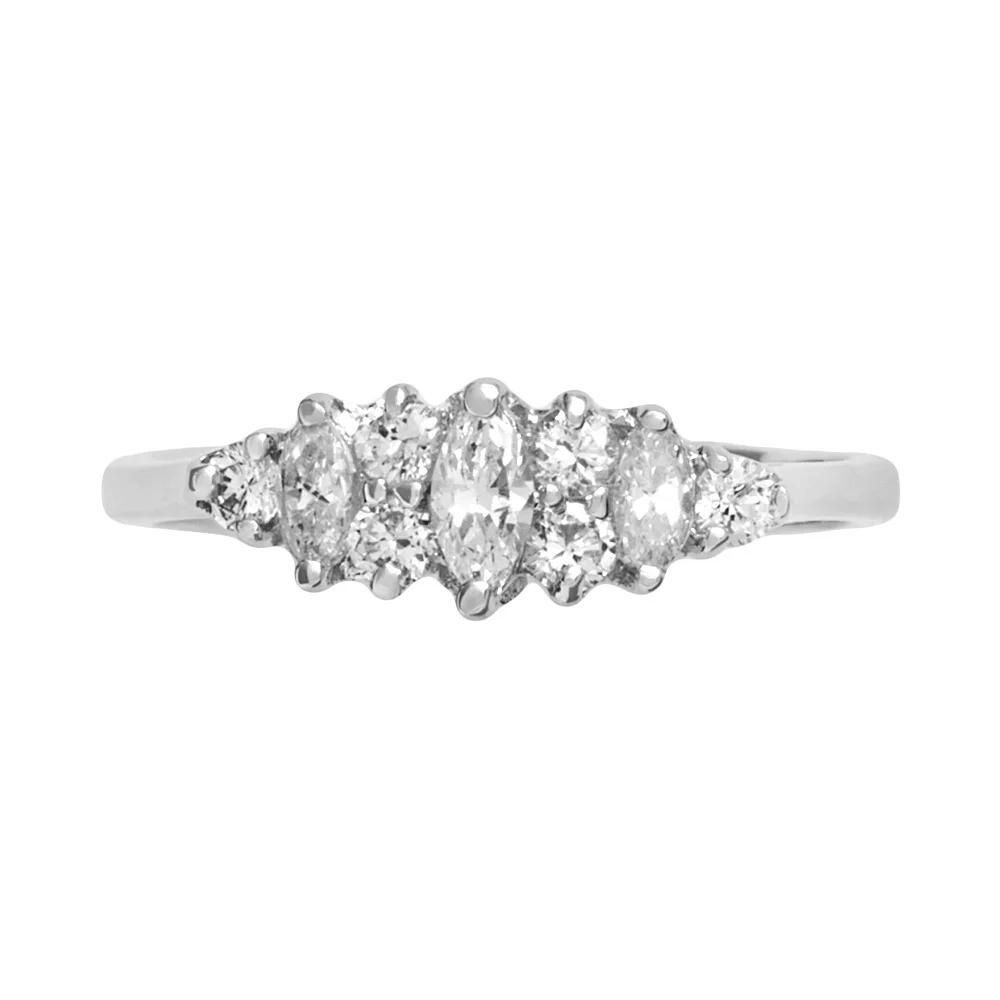 Traditions Jewelry Company Sterling Silver Cubic Zirconia Cluster Ring, Womens Multicolor Product Image