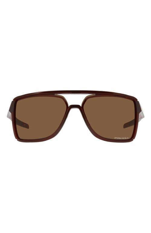 Oakley Mens Castel OO9147 63mm Mirrored Rectangle Sunglasses Product Image