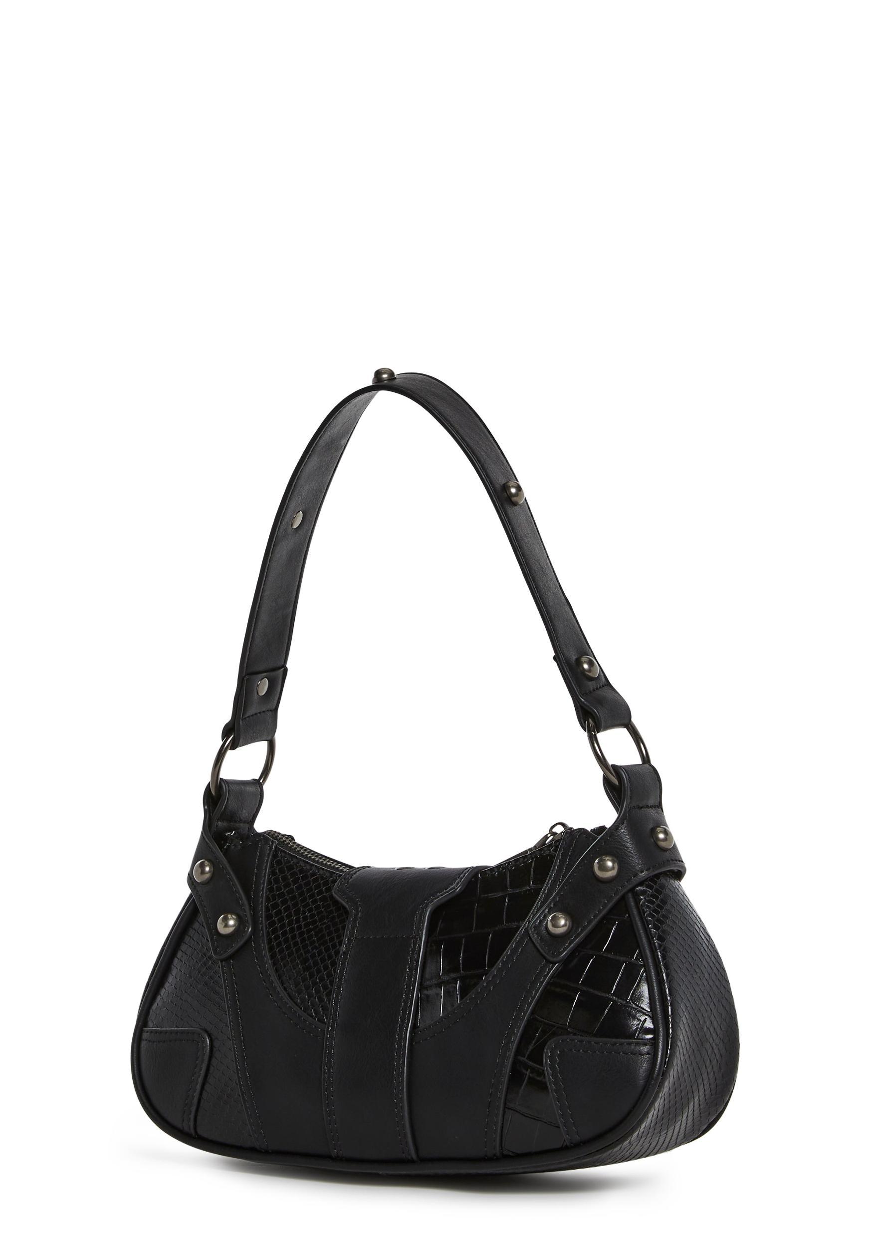 Vegan Leather Shoulder Bag Current Mood - Black Product Image