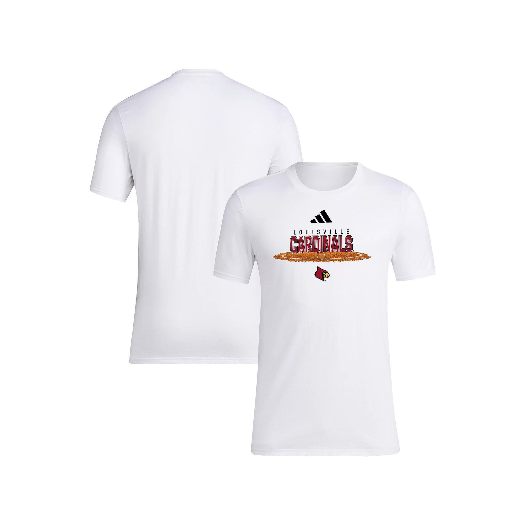 Men's adidas White Louisville Cardinals Softball Pitcher's Circle T-Shirt, Size: 2XL Product Image