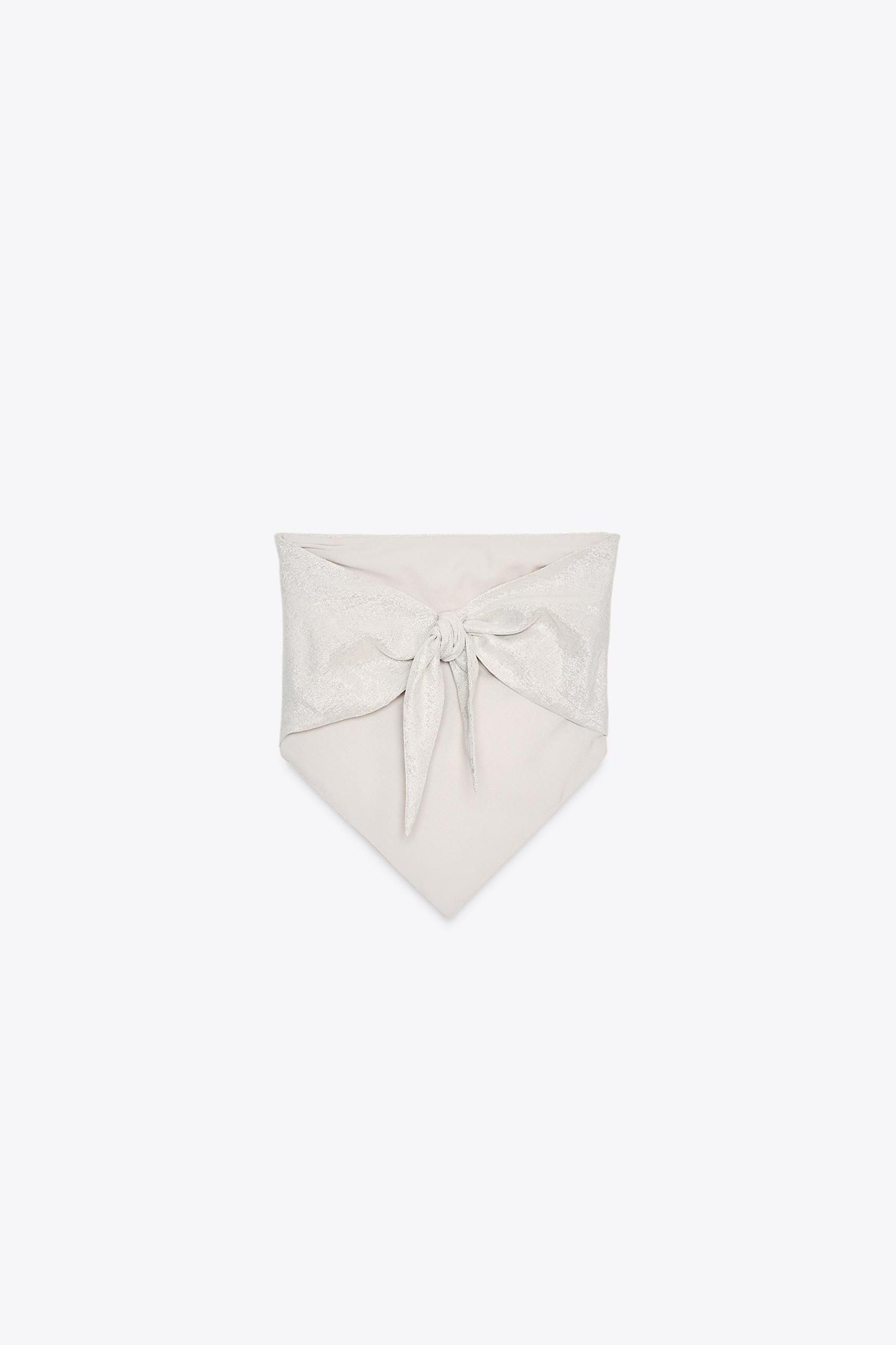 METALLIC THREAD HALTER TOP Product Image