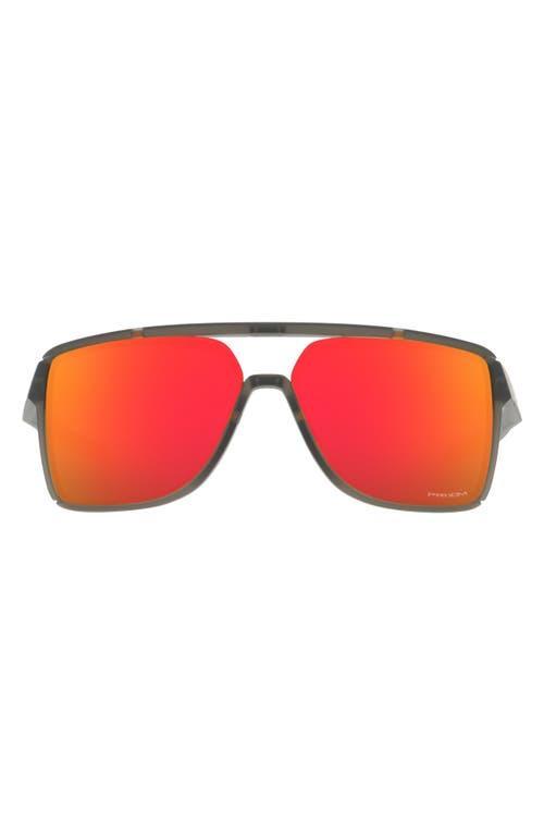 Oakley Mens Castel OO9147 63mm Mirrored Rectangle Sunglasses Product Image