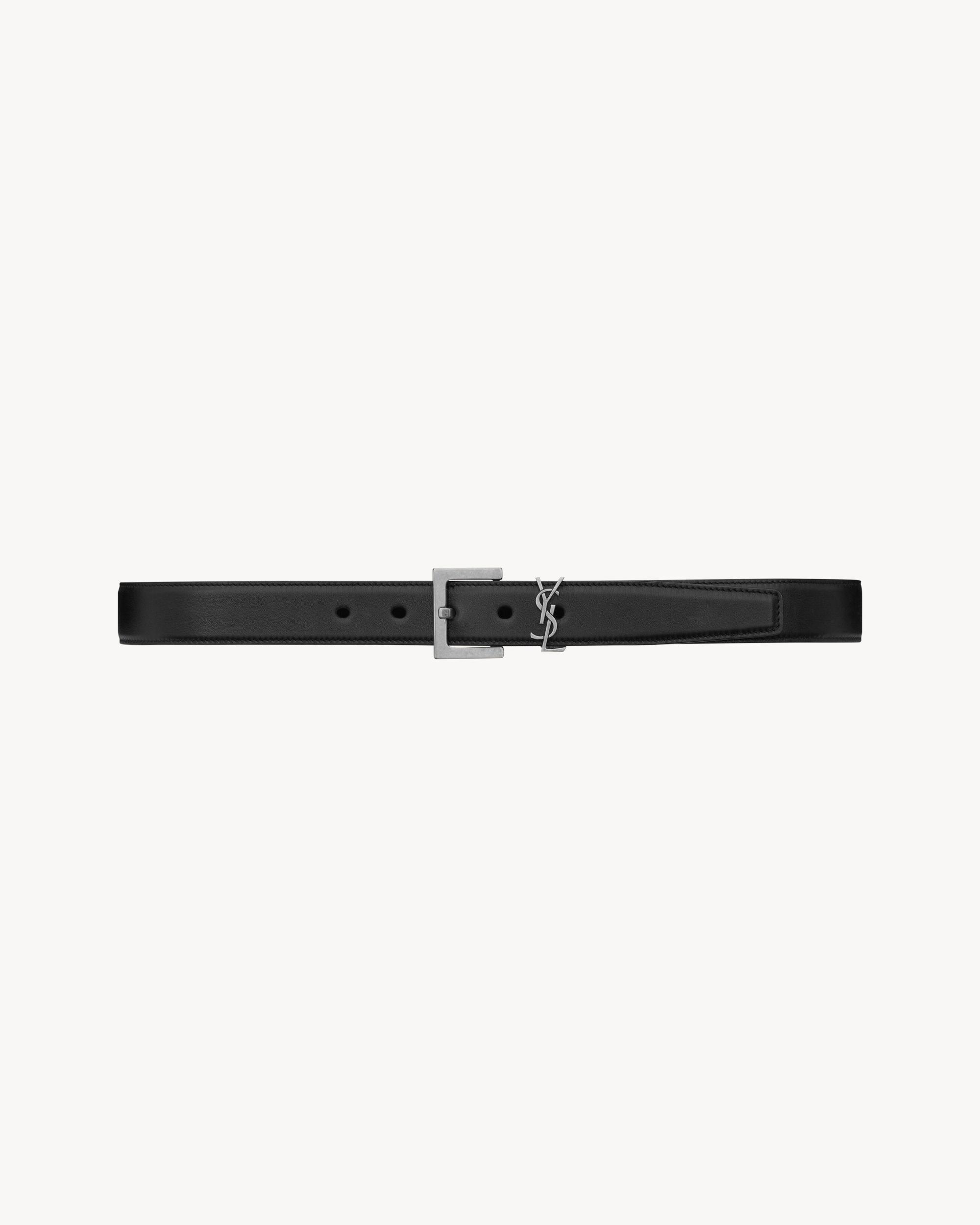 Cassandre Belt with square buckle in smooth leather Product Image