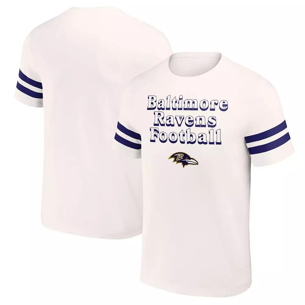 Men's NFL x Darius Rucker Collection by Fanatics Cream Baltimore Ravens Vintage T-Shirt, Size: Large, Beige Product Image