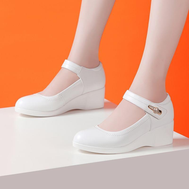 Platform Wedge Mary Jane Pumps Product Image