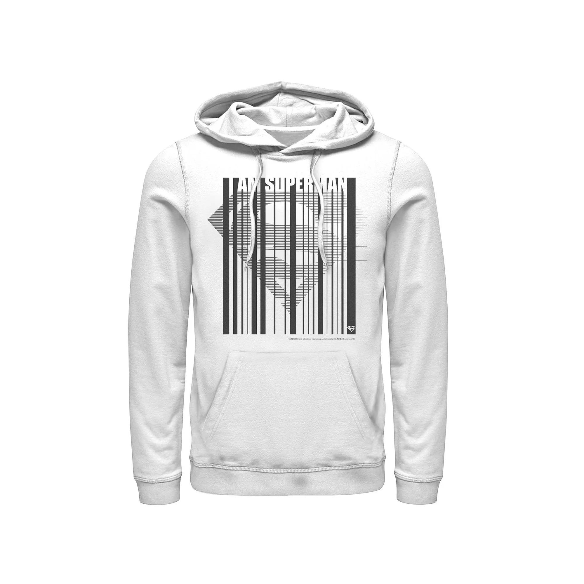 Mens DC Comics Superman Barcode Chest Logo Hoodie Product Image