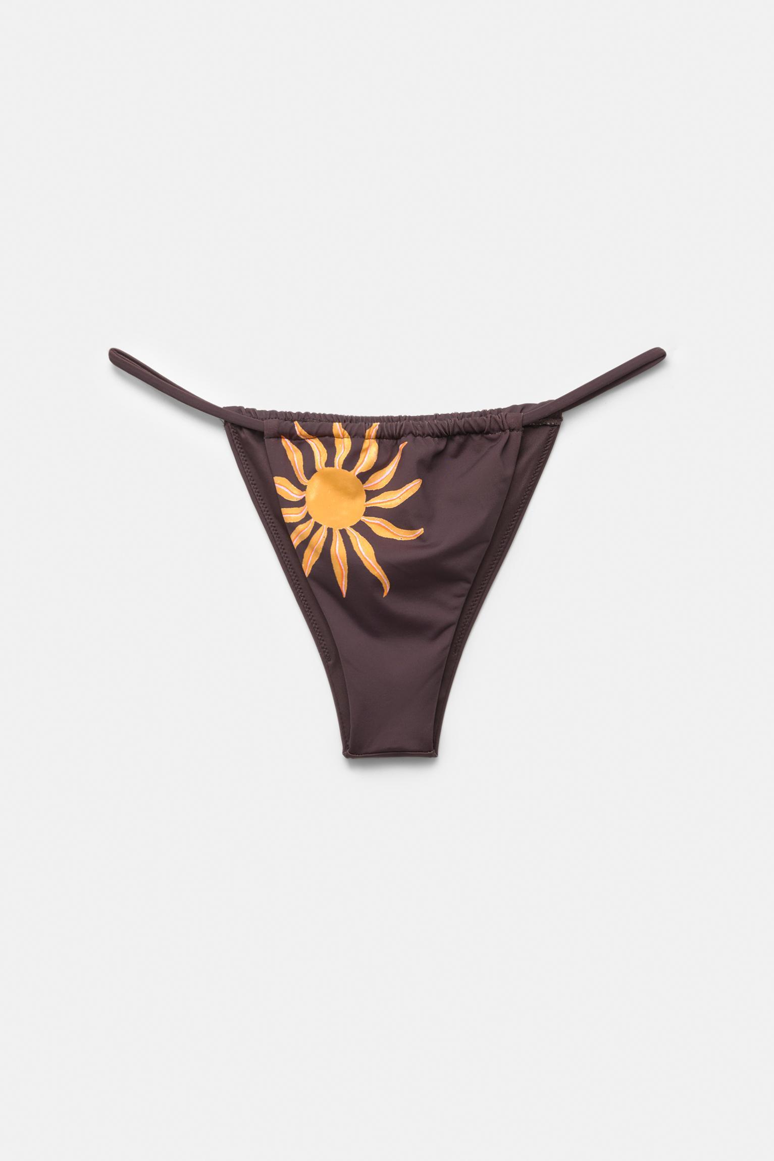 Gathered bikini bottoms with sun Product Image