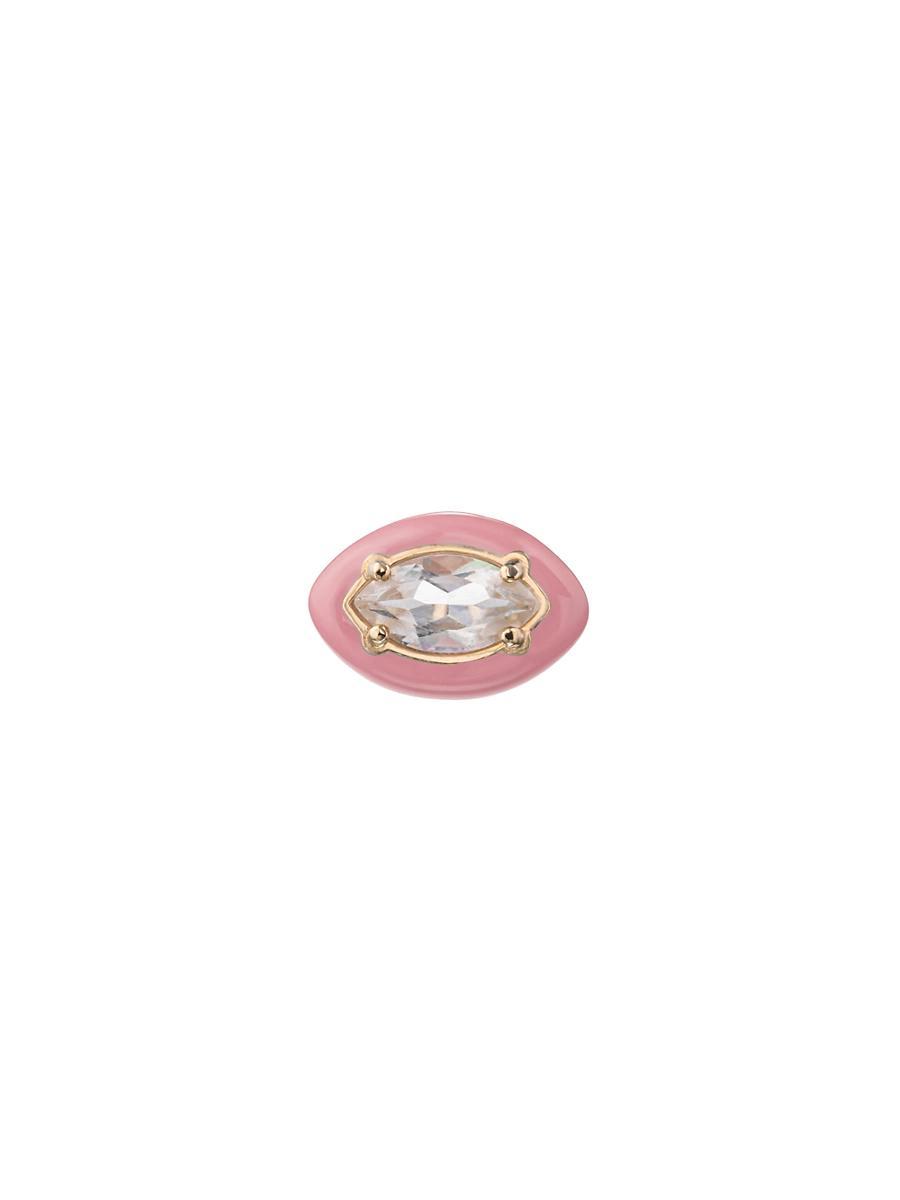 Womens Sweetness Goldtone, Enamel & Rock Crystal Stud Earring Product Image