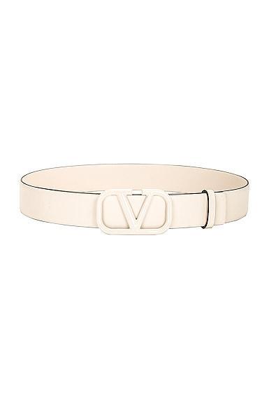 Valentino Garavani V Logo Signature 30 Belt in Ivory Product Image