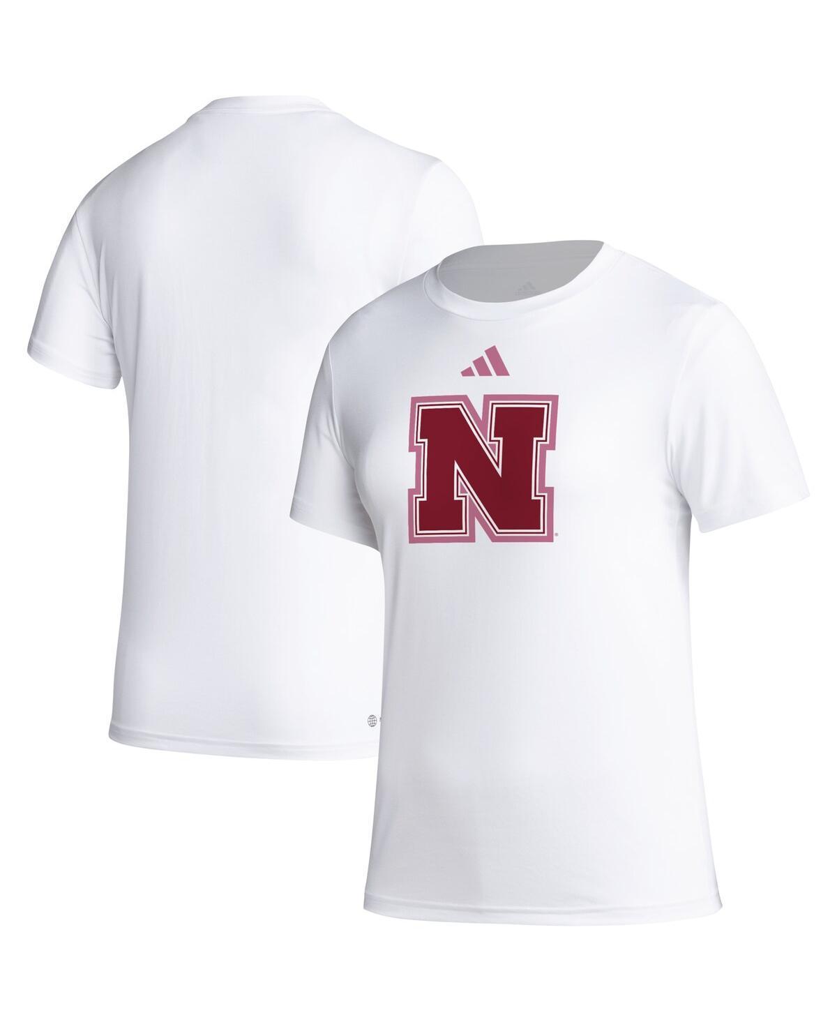 Women's adidas White Nebraska Huskers AEROREADY Breast Cancer Awareness Pregame T-Shirt, Size: Small Product Image