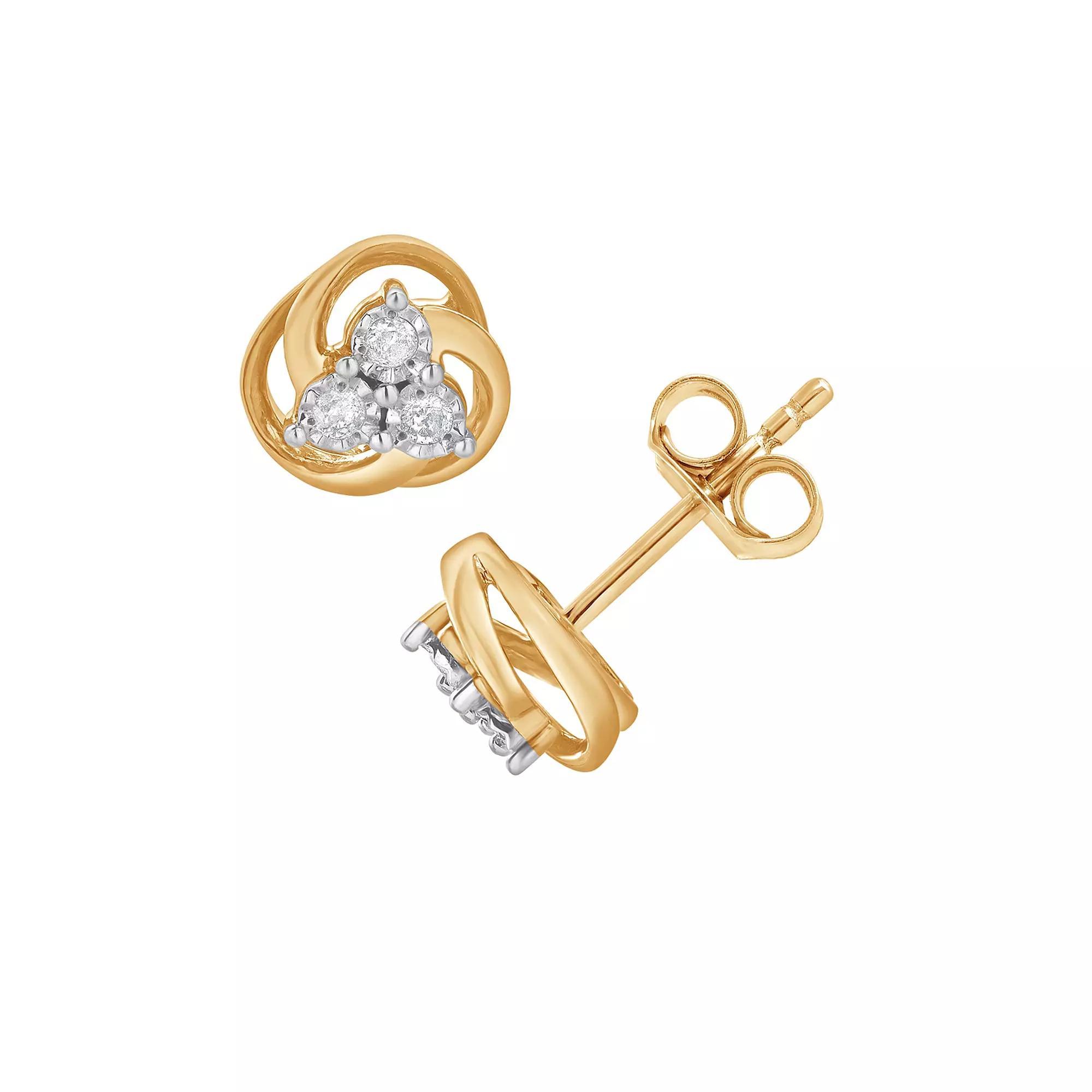Diamond Brilliance 1/10 Carat T.W. Lab-Grown Diamond Trio Stud Earrings, Women's, Gold Tone Product Image