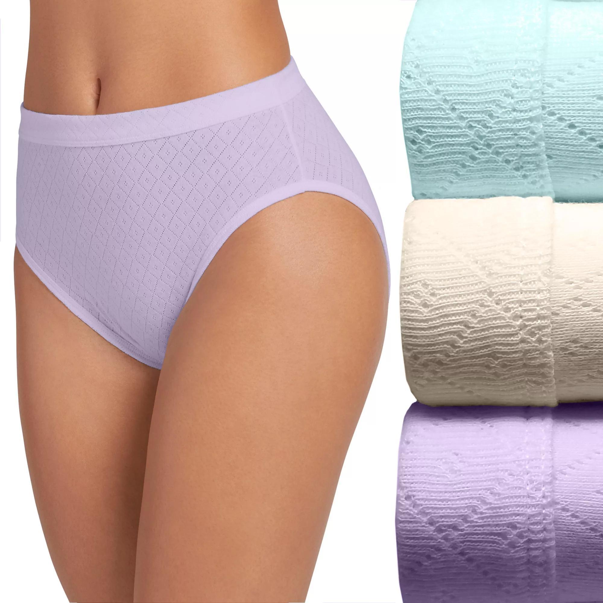 Womens Jockey Elance Breathe 3-pack French Cut Panty Set 1541 Purple Veil Asst Product Image