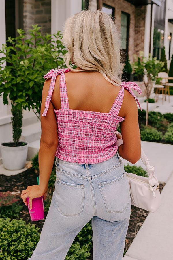 Pep Rally Smocked Top In Pink Product Image
