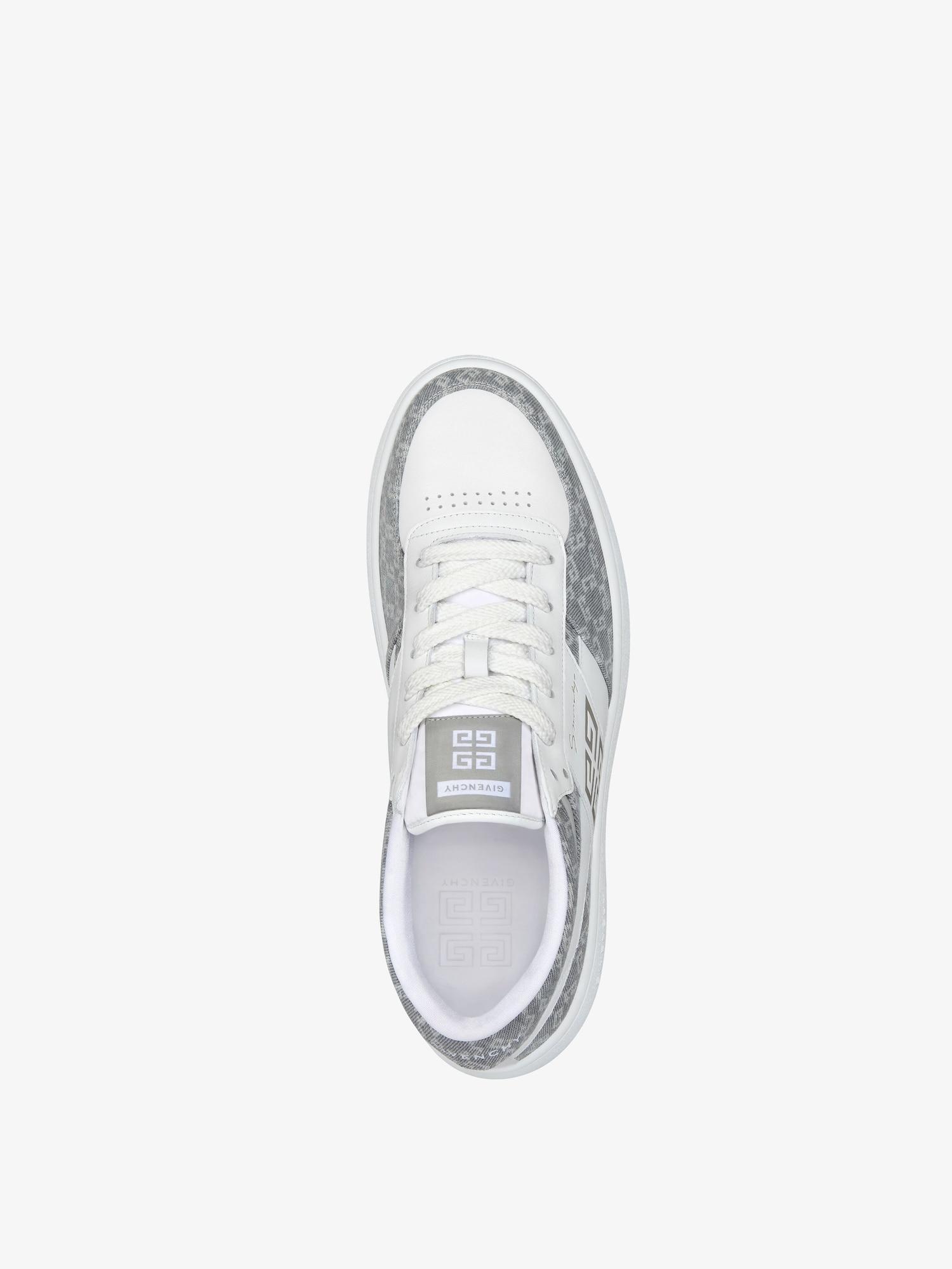 G Move sneakers in leather and monogram 72 denim Product Image