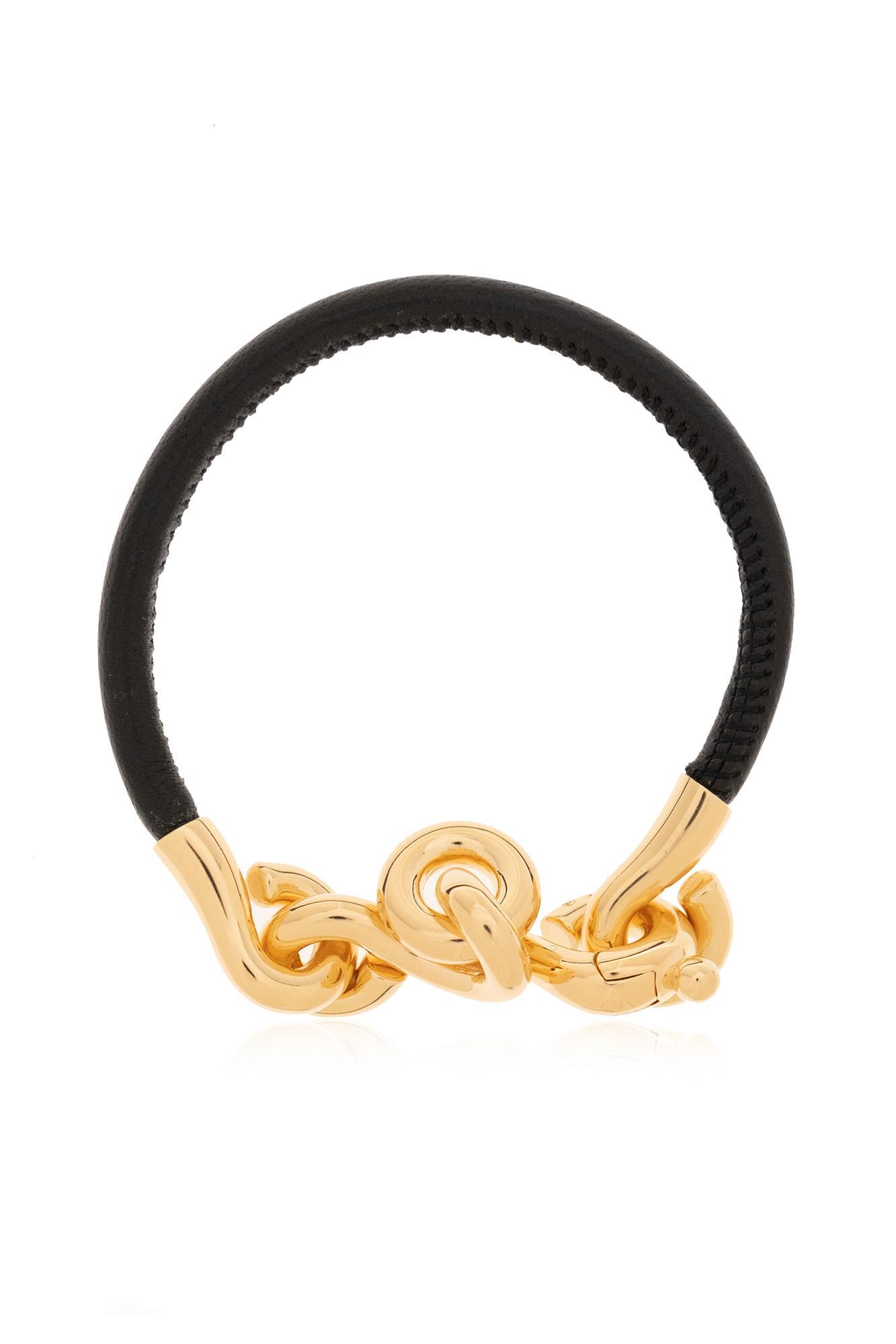 BOTTEGA VENETA Leather Bracelet In Black Product Image