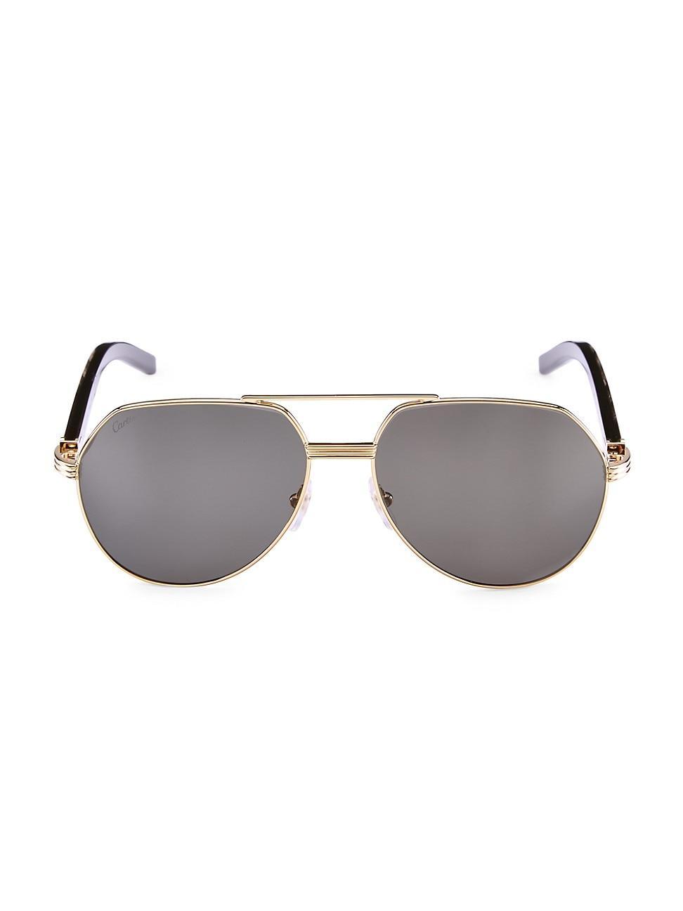 Mens Metal Double-Bridge Aviator Sunglasses Product Image