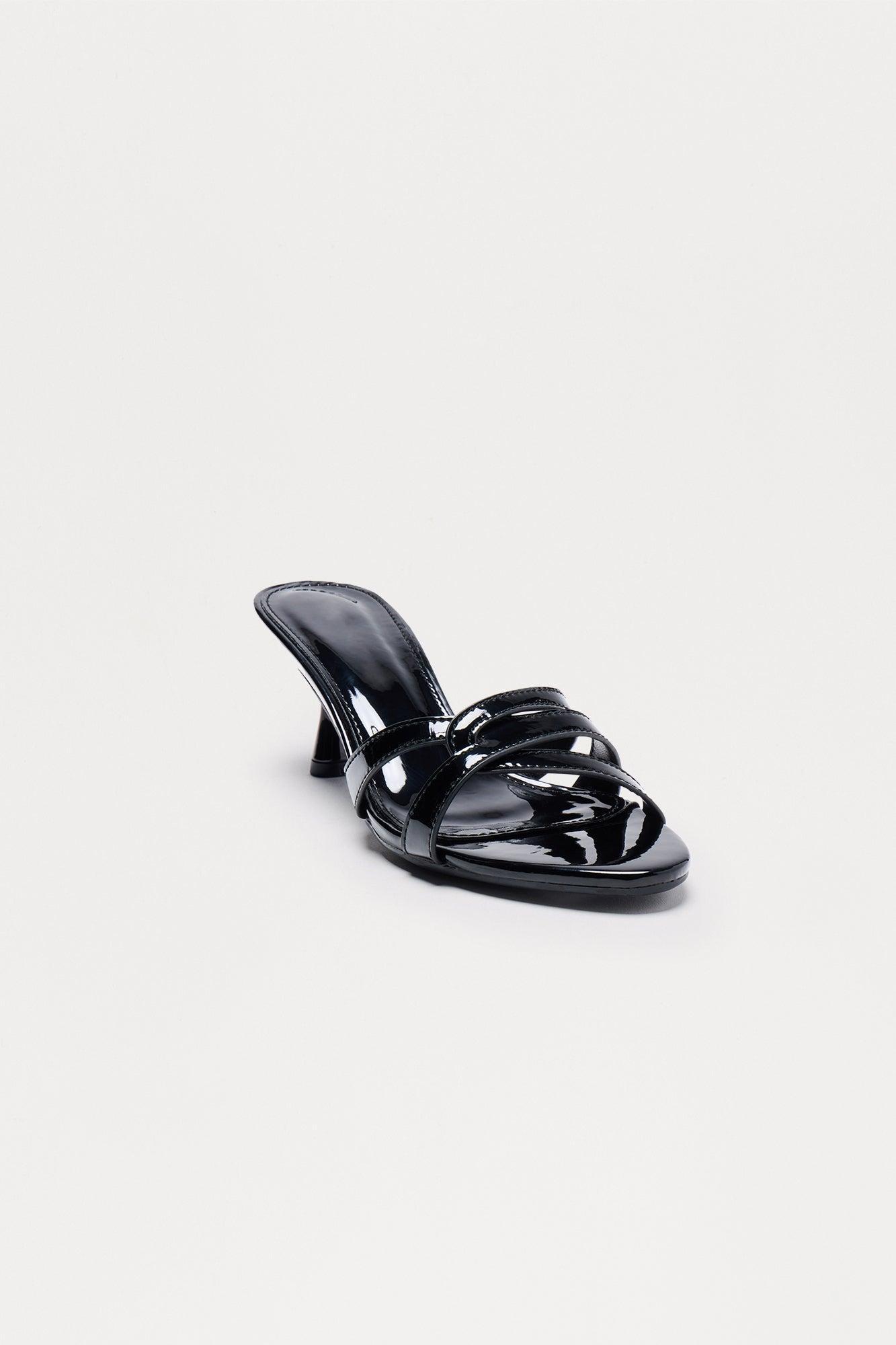 Sachi Faux Patent Mules - Black Product Image