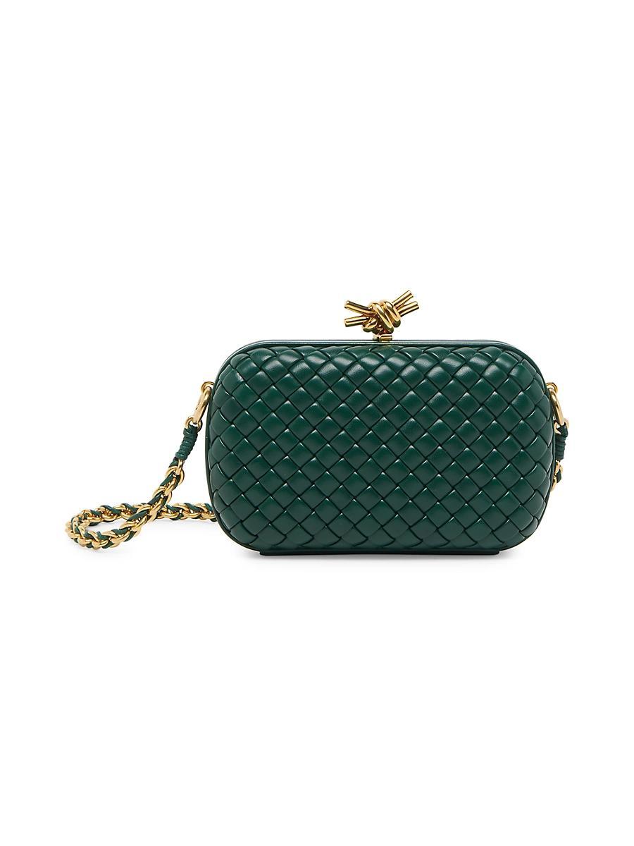 Womens Knot Padded Intreccio Leather Minaudire Product Image