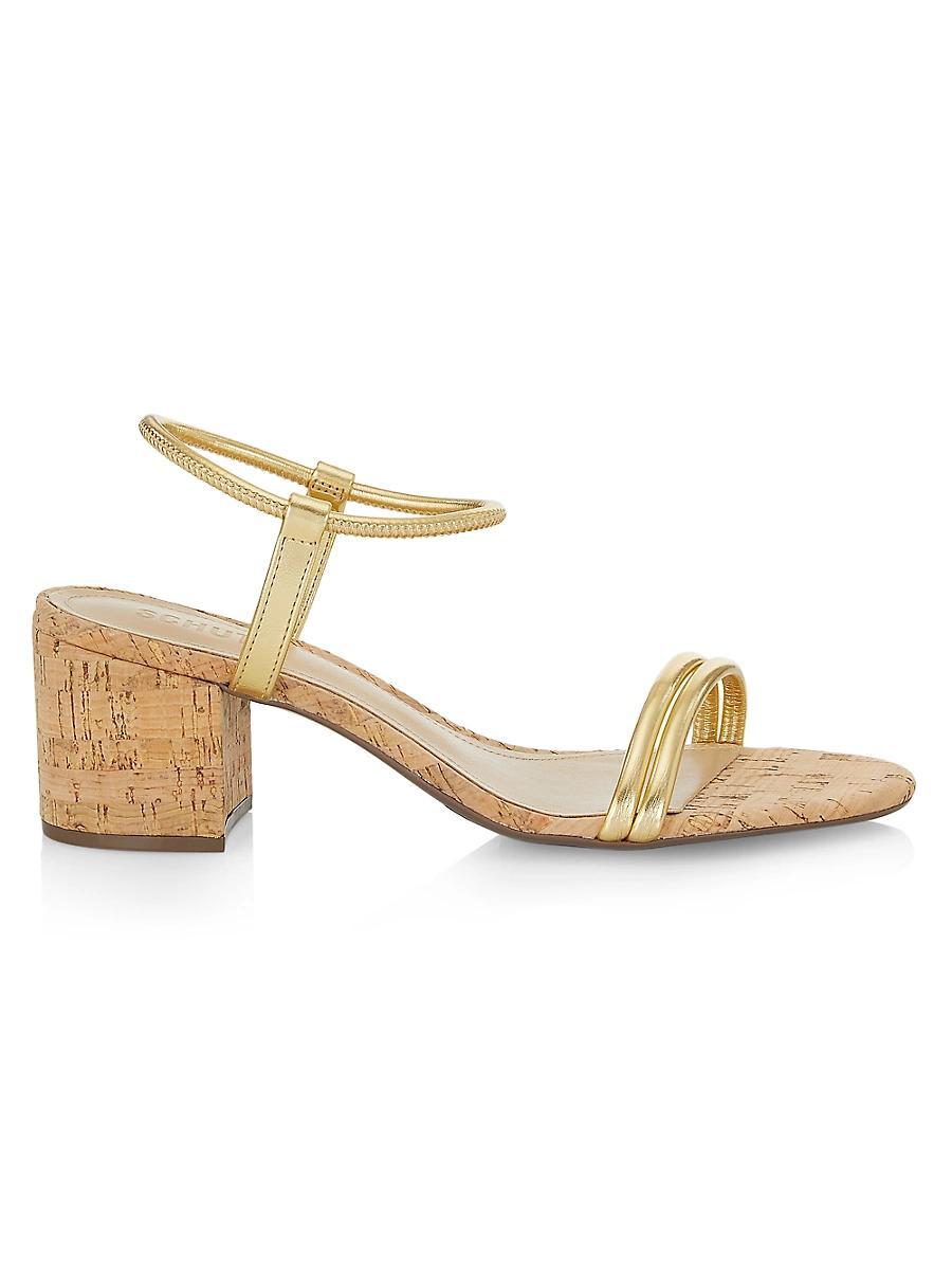 Womens Gimenez 60MM Metallic Block-Heel Sandals Product Image