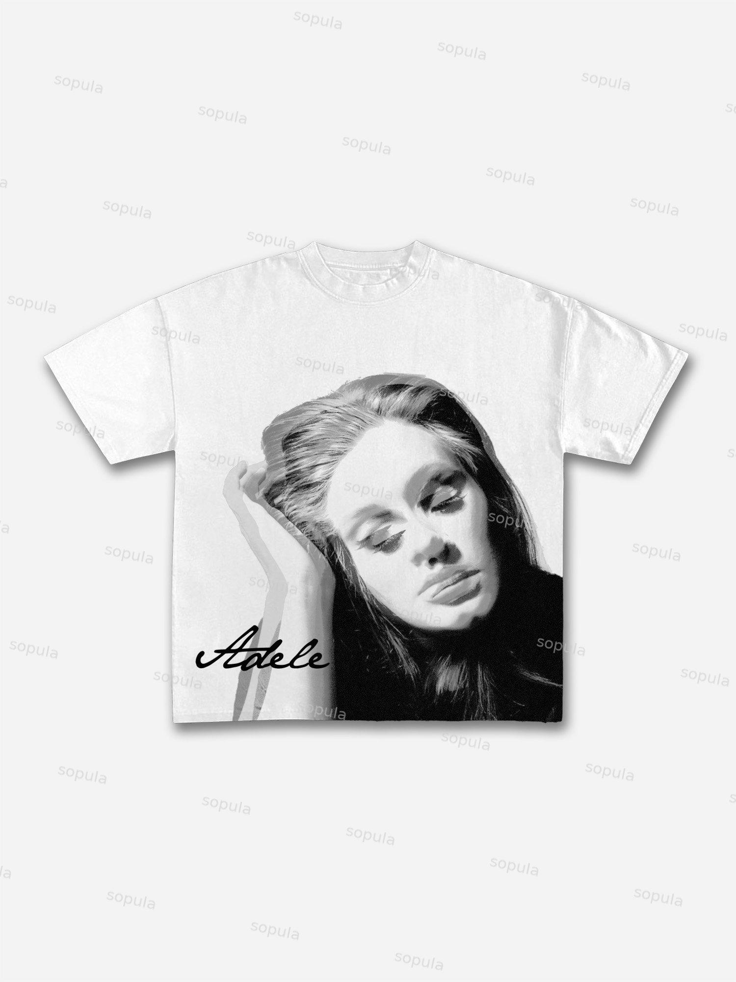 Vintage Adele Graphic Cotton T-shirt Product Image