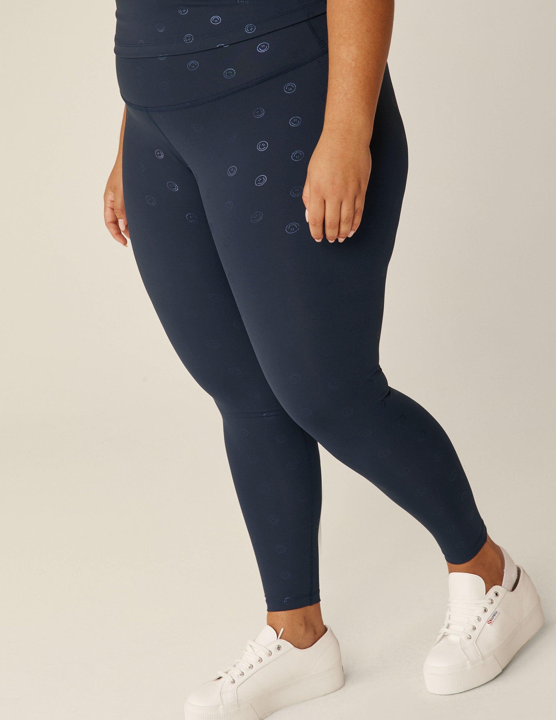 Navy Happy Face PowerShine High Waisted Midi Legging Product Image