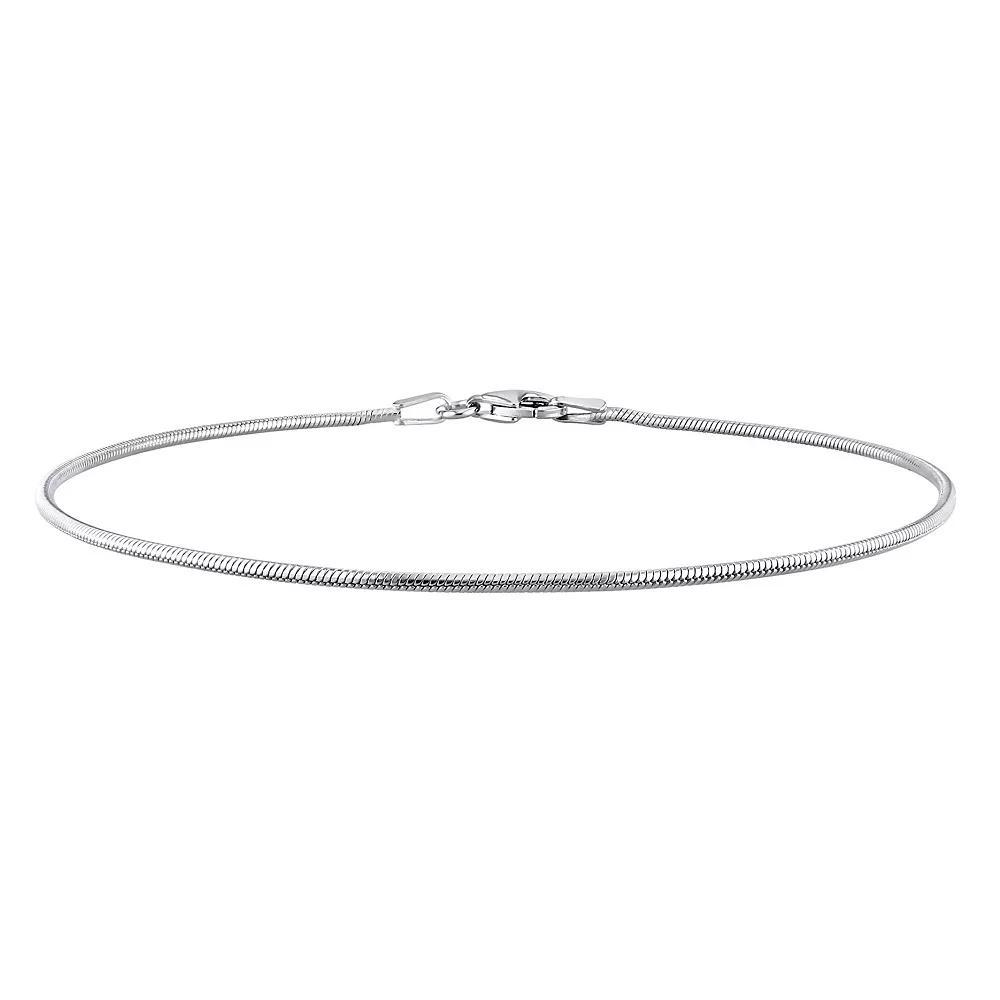 Stella Grace Mens Sterling Silver 1.2 mm Snake Chain Bracelet Rose Gold Tone Product Image