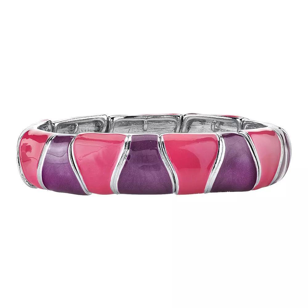 1928 Two Color Enamel Stretch Bracelet, Womens, Purple Product Image