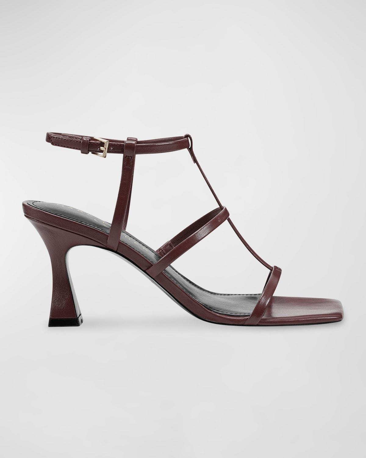 Leather T-Strap Slingback Sandals Product Image