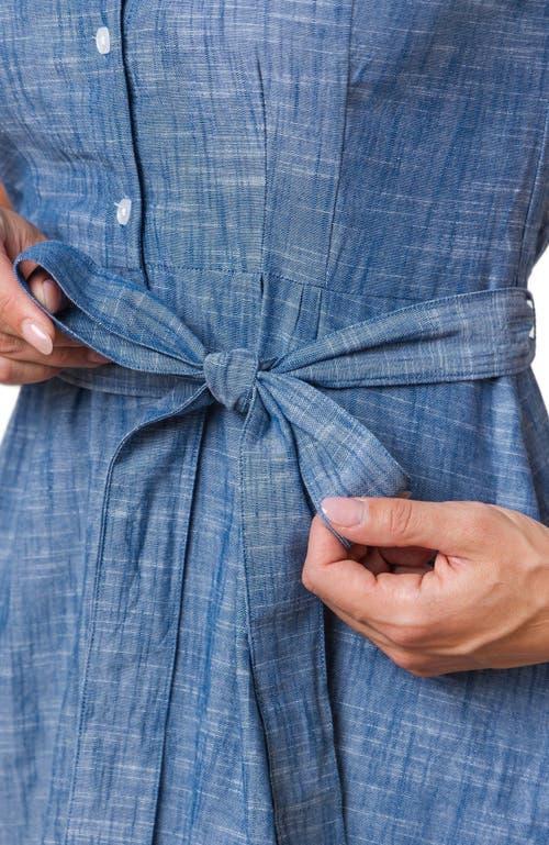 Hope & Henry Women's Organic Button Front Chambray Dress in Blue Chambray at Nordstrom, Size 6 Product Image