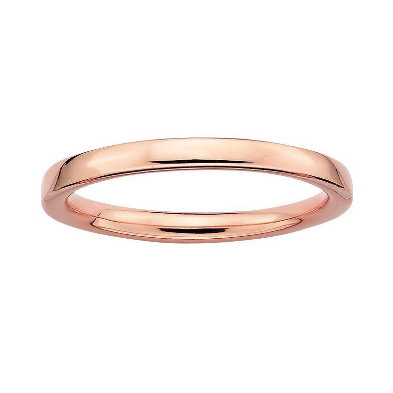 Stacks & Stones 18k Rose Gold Over Silver Stack Ring, Women's, Size: 5, Pink Product Image