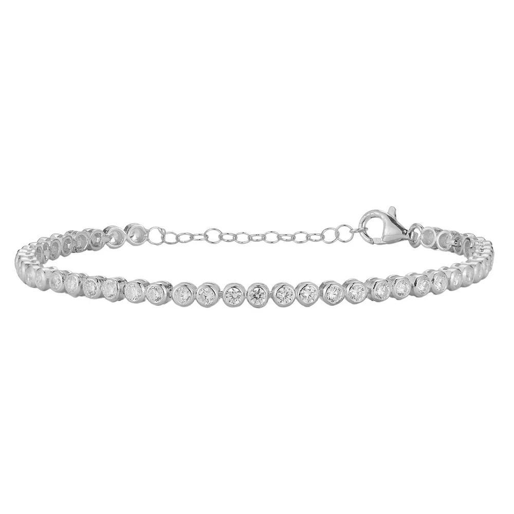 Sunkissed Sterling Cubic Zirconia Tennis Bracelet, Women's, Size: 7", Silver Tone Product Image