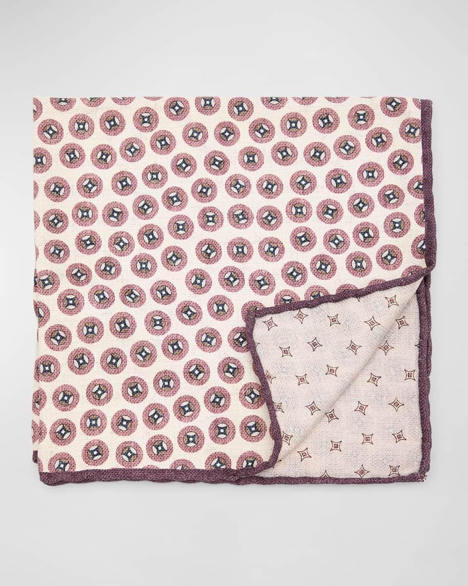Mens Geometric Design Silk Pocket Square Product Image