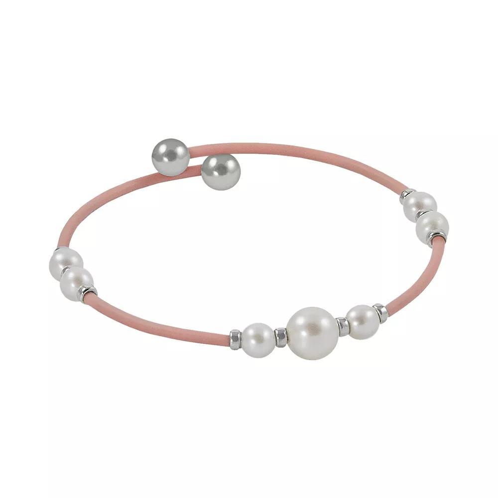 Sterling Silver Freshwater Cultured Pearl Stretch Bracelet, Womens, Freshwater White Product Image