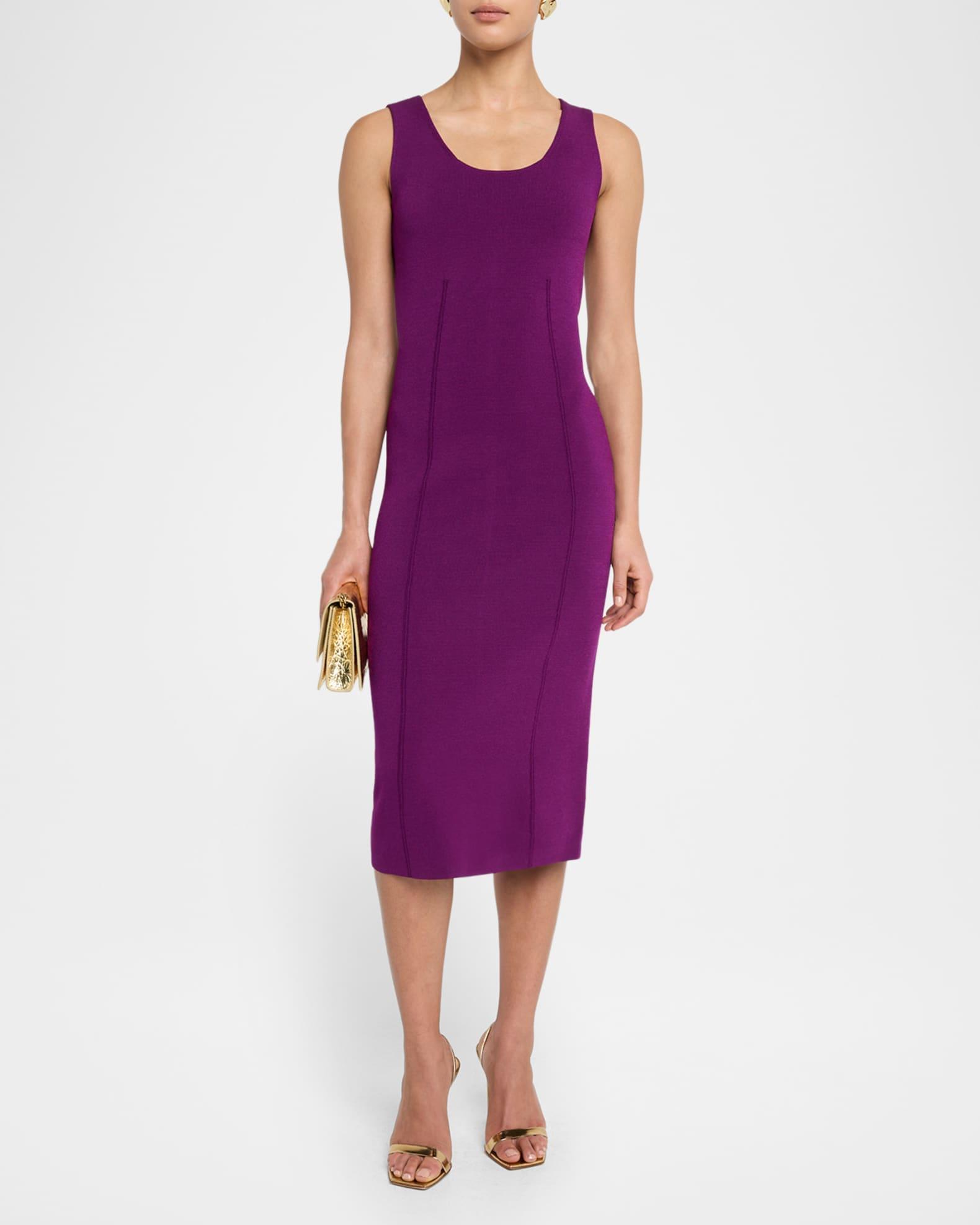 Sleeveless Stretch Crepe Knit Dress Product Image