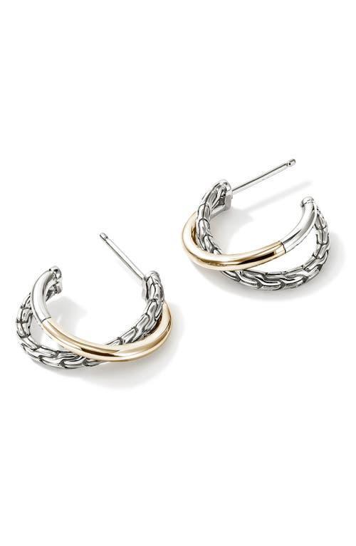 JOHN HARDY 14k Yellow Gold & Sterling Silver Jh Essentials Crossover Earrings In Silver/gold Product Image