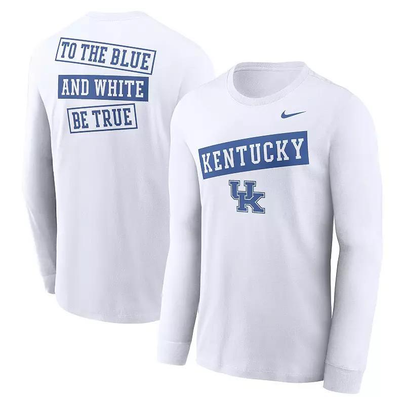 Men's Nike White Kentucky Wildcats Two-Hit Classic Location Long Sleeve T-Shirt, Size: Medium Product Image