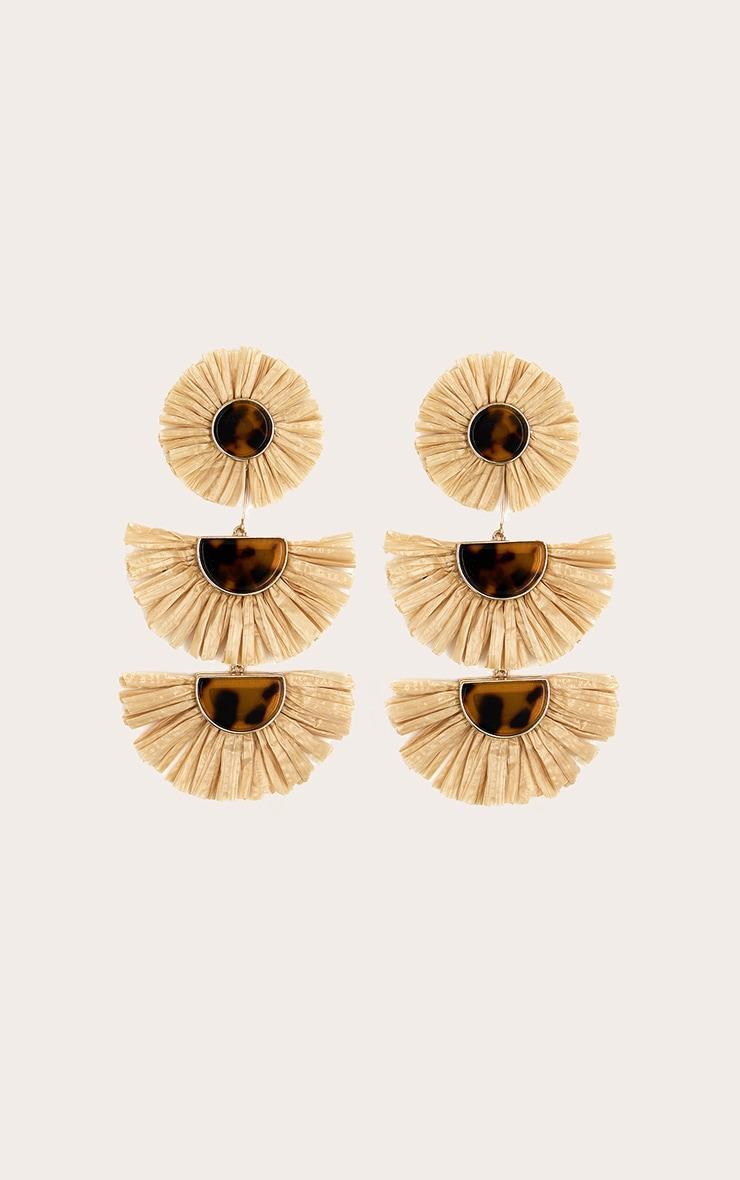 Raffia Resin Center Pendant Statement Earrings Product Image
